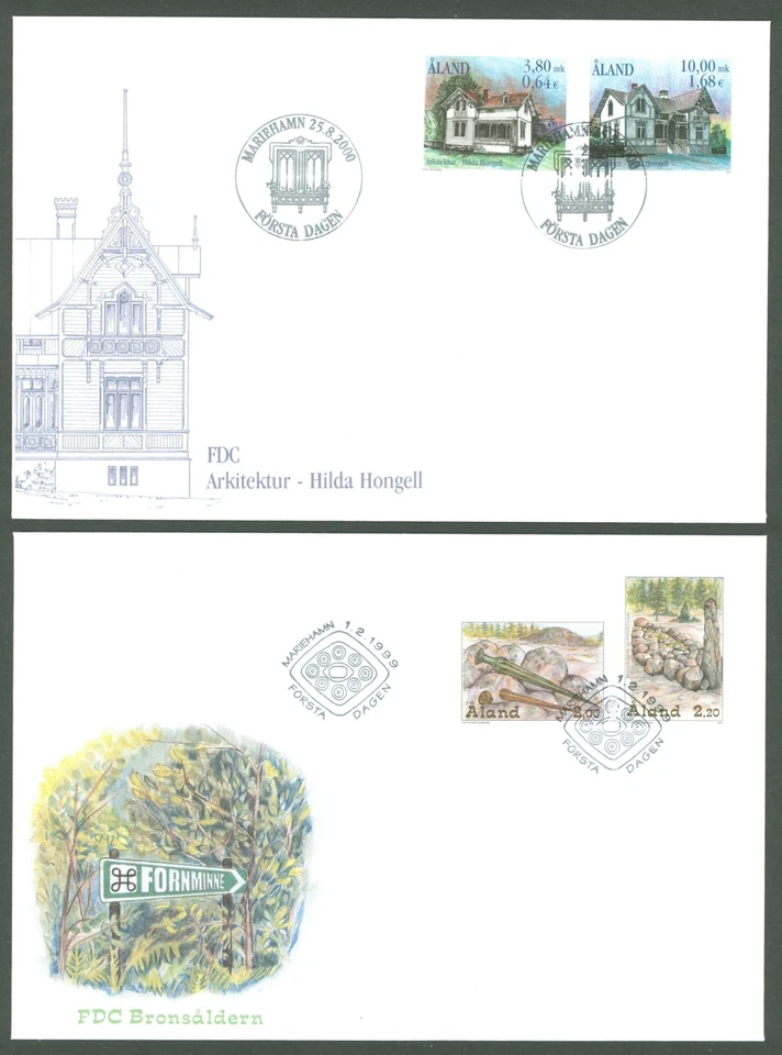 Aland L34 2 FDC 1999/2000 - Arquitectura - Monumentos históricos Foto 1 de 1