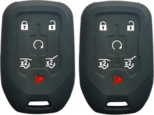 2Pcs Silicone 6Button Smart Key Cover Fob Glove Pouch Case Remote Skin Keyless - Picture 1 of 5