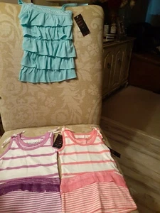 DREAM STAR Toddler Girls Fashion Ruffle Hem Tank Shirts Assortment NWT NEW 3pcs - Picture 1 of 8