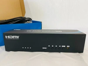 eKL Seamless Switch 4K 30Hz USB 3.0 HDMI KVM Switch 4 in 2 Out W/Remote - Afbeelding 1 van 4