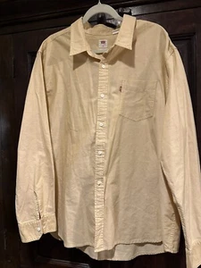 Camisa de vestir Levi 100 % algodón manga larga abotonada amarilla XXL - Imagen 1 de 11