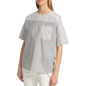 DKNY NEW Women's Embroidered Multi-stripe Blouse Shirt Top TEDO - Picture 1 of 6