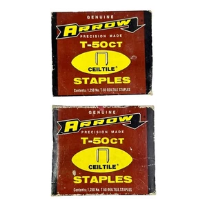 Vtg Genuine Arrow Precision Made #T50 Staples Ceil Tile USA Open Box Lot of 2 - Picture 1 of 6