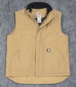 Carhartt Mens Khaki / Tan V27 DKH Nylon Insulated Vest Water Repellant Sz Large - Picture 1 of 10