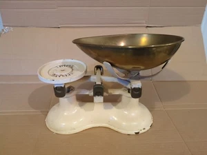 Báscula de cocina Victor England vintage de hierro fundido de latón Sc3 - Imagen 1 de 15