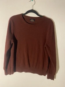 Quince Womens Maroon 100% Mongolian Cashmere Pullover Sweater Sz L/M Crewneck - Picture 1 of 5