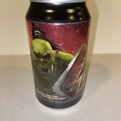 2010 12 oz. LATA DE REFRESCO MTN DEW (WORLD WARCRAFT-CEREZA) FONDO VACÍO ABIERTA Foto 1 de 4
