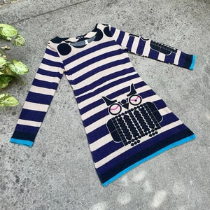 Vintage 90s ANNA SUI Avant Garde Artsy Knit Long Sleeve Mini Dress Designer S-M - Picture 1 of 11