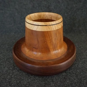 Drechselholz gemischte Arten geschnitzt Vasenhalter Nussschale Dekoration Handarbeit 1999 - Bild 1 von 20