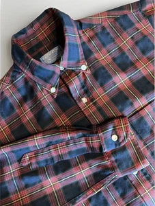 Vintage Pendleton Authentic Reiver Muir Tartan Plaid 100% Wool Shirt Navy Blue Red M - Bild 1 von 7
