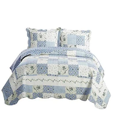 Juego de colcha de cama de 7 piezas - -- Microfibra King Brea acolchada impresa sin arrugas Foto 1 de 4