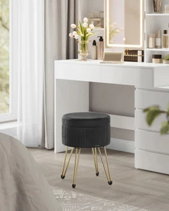 Storage Ottoman 39cm Velvet Dressing Table Stool Extra Storage Easy Assembly - Picture 1 of 7