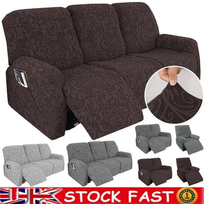 Stretch Recliner Sofa Covers 1/2/3 Seater Couch Slipcover Retro Settee Protector - Image 1 of 4