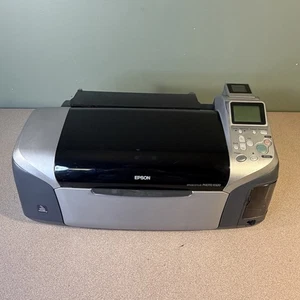 EPSON Stylus Photo R320 Ink Jet Printer Direct CD/DVD Printing Powers On No Ink - Picture 1 of 16