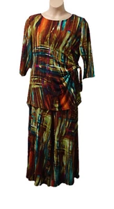 Attitudes by Rennee Womens Trouser Suit Top XL-2XL in Multi Bnwot - Picture 1 of 4