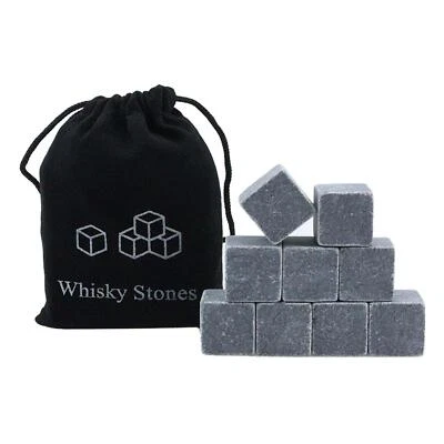 9Pcs Whiskey Stones Reusable Ice Cubes Refreezable Gift Set Marble Ice Cubes - Image 1 of 4