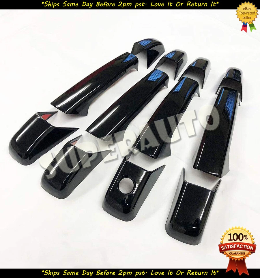 Cubiertas de manija de puerta negras 8 piezas para camiones Chevy GMC SUVS SILVERADO SIERRA TAHOE Foto 1 de 1