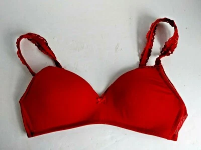 Aerie Real Happy Wireless Push Up Lace Bra Converts to Racer Bra Red 34B #12226 - Image 1 of 4