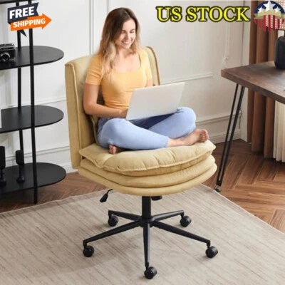 Silla Criss Cross Ergonómica Altura Ajustable Silla de Tareas Giratoria con Ruedas Hogar Foto 1 de 4
