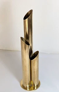 SIGNED Ivar Alenius Bjork Ystad Metall Sweden Brass Vase Mid-Century Vintage - Picture 1 of 11