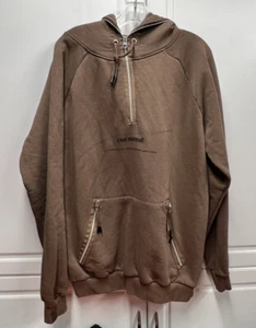 C'Est Normal Brown Pullover Hoodie Zipper Hood Pockets - Large L - Picture 1 of 8