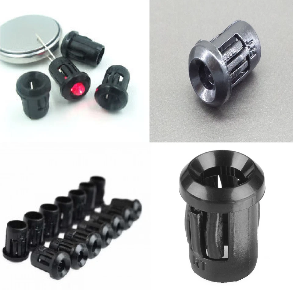 10 Pz. PORTALED 3 mm ABS plastica nero porta led pannello con tappi diodi led - Immagine 1 di 1