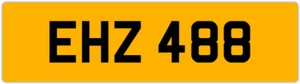 EHZ 488 E 3x3 PLACA DE MATRÍCULA PRIVADA SIN FECHA EMM EMMA EVE EVA EUAN ERIC ELA ED - Imagen 1 de 1