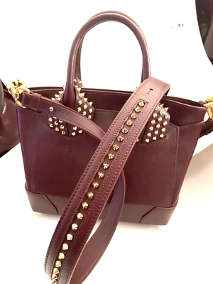 Christian Louboutin Eloise Plum Studded Handbag New - Image 1 of 4