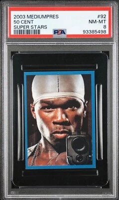 2003 Mediumpres Super Stars #92 50 CENT PSA 8 Rookie RC Pop 2 highest - Image 1 of 2