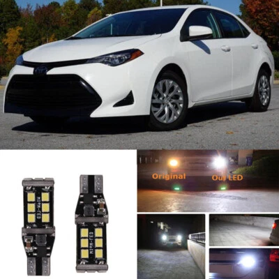2pcs Xenon White Backup Reverse Light 921 LED Bulbs for Toyota Corolla 1998-2020 - Image 1 of 4