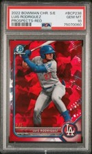 2022 Bowman Chrome Sapphire Luis Rodriguez Red Refractor /5 Dodgers