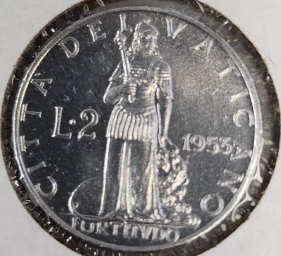 1951 Vatican 2 lir3 coin Brilliant Uncirculated - Image 1 of 4