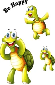 Aufkleber Schildkröten Be Happy 3 Stück   ~~~~~ schneller Versand innerhalb 24 S - Bild 1 von 1