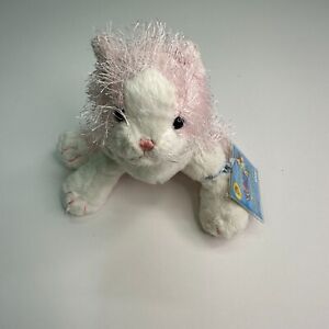 Ganz Webkinz Pink And White Cat Plush Stuffed Animal W/ Code Shaggy HM189 8"