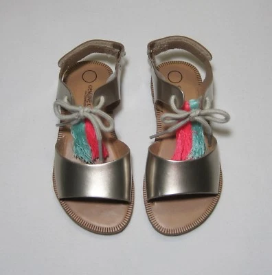学步女孩金属拖鞋凉鞋金色全新带标签,正版 Oshkosh 儿童 — 第 1/4 张图片