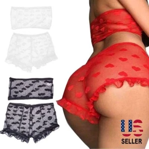 Women Sexy Lingerie Two Piece Lace Bra and Panty Set Babydoll Sleepwear Outfits - Picture 1 of 15