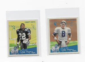 AIKMAN & EMMITT SMITH 1997 FLEER 2 GOUDEY GALE SAYERS SAYS #8 & 22 RARE COWBOYS! - Picture 1 of 2