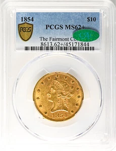 1854 LIBERTY HEAD $10 PCGS MS 62+ - Picture 1 of 4