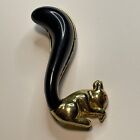 Vintage Gold Tone Squirrel Brooch with Black Lucite Tail~  2 3/8" tall