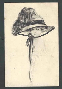 1910 PPC* Beautiful Woman In Fancy Hat Posted - Picture 1 of 1