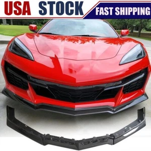 For 23UP Chevrolet Corvette C8 Z06 REAL CARBON Front Bumper Lip Splitter Spoiler - Picture 1 of 16