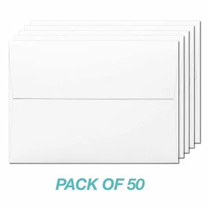 Poppy Crafts 5x7in Envelopes - Luxury White - Pack of 50 - Picture 1 of 2
