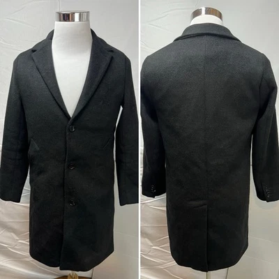 Abercrombie & Fitch Men’s XS Charcoal Gray Wool Blend Fleece Pea Coat Overcoat - Image 1 of 4