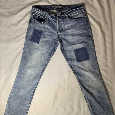 Y2k Social Collision Rude By Lip Service Jeans Mens Skinny 30x32 Blue Button Fly - Image 1 of 4