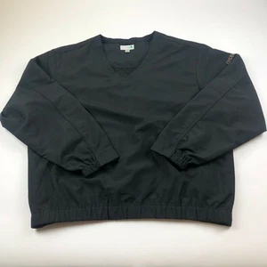 Cutter & Buck Large Windtec Black V Neck Golf Pullover Wind Shirt Jacket - Picture 1 of 9