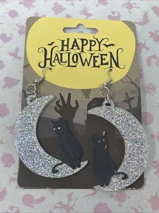 Halloween Earrings Dangling Gothic Bat Costume Metal - Picture 1 of 4