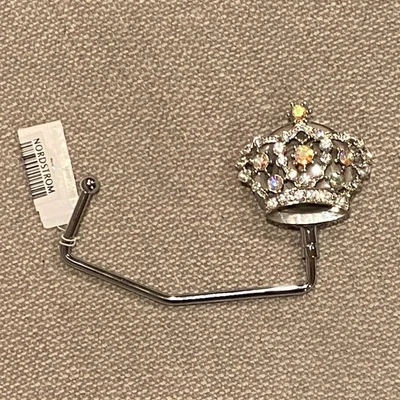 Sparkling Crown Design Handbag Purse Holder Hook Hanger Shelf Table Hook NEW - Image 1 of 4