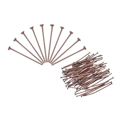 500Pcs Flat Head Pins for Jewelry Making 50mm Brass 20 Gauge Red Copper Foto 1 de 4