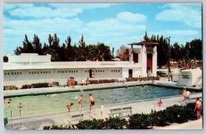 Sarasota Lido Pool at Lido Beach Casino Florida Chrome Postcard - Bild 1 von 3