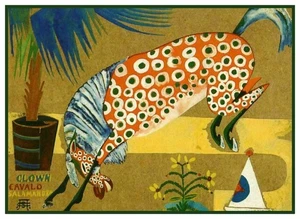 Clown Horse Salamandra Modern Artist Amadeo Cardoso Counted Cross Stitch Pattern - Picture 1 of 10